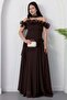 Strapless Collar Ruffle Chiffon Dress Drp562 - 6