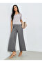Grey Wide Leg Pants with Extended Waistband