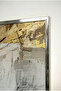 Gold Foil and Black, Beige Toned Glass Table - Silver Metal Framed Table for Home, Business, and School - 4