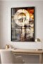 Ring-Shaped Antique Textured Glass Table - Black Metal Framed Table for Home, Business, and School