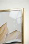 Abstract Glass Painting with Macro Floral Pattern - Gold Metal Framed Painting for Home, Business, and School - 4