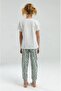 Girl's Striped Pajama Set 9-15 Years Ecru - Khaki - 4