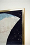 Sea and Night Themed Abstract Glass Painting - Gold Metal Framed Painting for Home, Business, and School - 4
