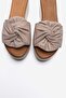 Jeff Stone Skin Genuine Leather Bowknot Women's Wedge Heeled Slippers - 2