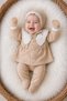 Cotton 5-Piece Seasonal Scalloped Waffle Fabric Newborn Baby Girl Hospital Discharge Bodysuit Set - 4