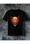 Fire Wolf Red Eye Printed Oversize T-Shirt