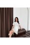 Ecru Short Sleeve Stoned Ruffle Dress - 2