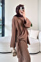 Double-Breasted Tie-Down Suit - Brown - 2