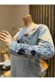 Women's Middle Age and Above Round Viscose Elegant Floral Pattern Mother Combed Cotton Blouse - 3