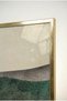 Green and Earth Tone Organic Abstract Form 2-Piece Glass Painting Set with Gold Metal Frame for Home and Office - 4