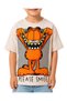 Boy's Garfield Printed Short Sleeve T-Shirt 100% Cotton Casual T-Shirt - 5