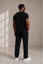 Men's Black Ribbed Detailed Slim Fit Crew Neck Basic T-Shirt - 3