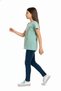Girl's Crew Neck Short Sleeve Printed T-Shirt 11273 - 2