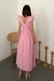 Pembe Dantelli Brode Elbise - 5