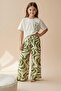 Pretty Cute Patterned Green Trouser Set