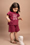 Girl's Bat Sleeve Summer Printed Shorts Set 1-6 Years Old - 3