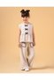 Girl's Cotton Bowknot Blouse and Wide-Leg Pants Set - 6
