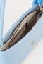 Women's Elegant Baby Blue Scarf Gift Faux Leather Baguette Zipper Closure Hand and Shoulder Bag - 7