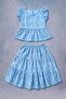 Girl's Combed Cotton Lined Brode Blouse and Skirt Set - 2