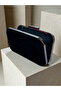 Black Suede Women's Evening Dress Bag with Black Handle Detail for Wedding Engagement Graduation - 8