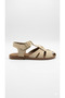 Women's Suede Gold Buckle Detailed Cage Sandals Soft Non-Slip Luxury Sole Sandals Popular New Season Summer Sandals - 7