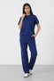 Navy Blue Women's Modal Fabric Relax Fit Double Set Short Sleeve Casual Set - 3