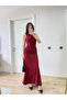 Sleeveless Gathered Long Dress - Red - m - Red - 4