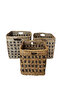 Wicker 1266 3 Sizes Striped Square Patterned Multi-Purpose Organizer Basket Toy Basket Laundry Basket - 4