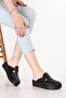 Genuine Leather Comfort Sole Comfortable Daily Sabo Slippers Irm.230 Black - 6