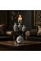 Silver Metal Candle Holder with Round Chalk Base – 20 cm - 3