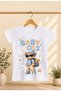 Children's T-Shirt with Lettering and Baby Print, 100% Cotton Short Sleeve T-Shirt