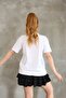 Olivia Women's White Leaf Pattern Printed Short Sleeve Oversize T-Shirt - 3