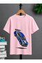 Unisex Oversize T-Shirt Hanging Car Printed 100% Cotton T-Shirt Comfortable Fit