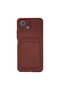 Mi 11 case with kelvin business card holder - burgundy