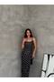Women's Strappy Polka Dot Patterned Long Dress - 2