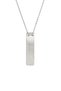 Minimalist Black Plate Necklace Rectangular Bar Necklace - Silver Color with Classic Chain - 2
