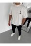 Men's Printed T-Shirt Short Sleeve Crew Neck Regular Fit Comfortable Fit Casual T-Shirt - White Mariposa