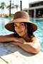 Knitted Women's Straw Hat with Draped Bow Decoration