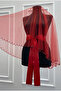 Red Bridal Veil Set, Sparkling Crystal Stone Decorated, Henna Night Veil Coverlet 6 Pieces - 4