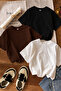 3-Pack Brown White Black Oversize T-Shirt