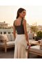 Summer Wide-Strapped Square Neck Ribbed Knit Blouse Undershirt - 4