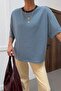 Contrast Collar Striped Tshirt Blue