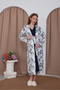 Navy Blue Lace Design Strappy Cotton Maternity Nightgown-Set of 2 - 5