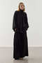 Drawstring Draped Trousers Set Black - 2