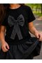Girl's Festive and Special Occasion Set I Wrinkled Fabric Top - Glittery Balloon Skirt I Bow Detail 3-9 Years Old Girl's Set - 3