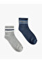 Striped 2-Piece Viscose Socks Set - 2