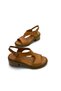 Genuine Leather Orthopedic Women's Sandals – Low Heeled Casual & Summer Comfortable Stylish Sandals with Stitching Detail - 8