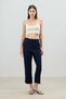 Navy Blue Classic Straight Cut Women's Trousers - 3
