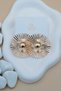 Gold Color Beam Detailed Women's Earrings, Showy Daily Jewelry - 3