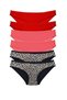 Glb-Stl41414 6 Pieces Lycra Women's Slip Panties Leopard Red Fuchsia